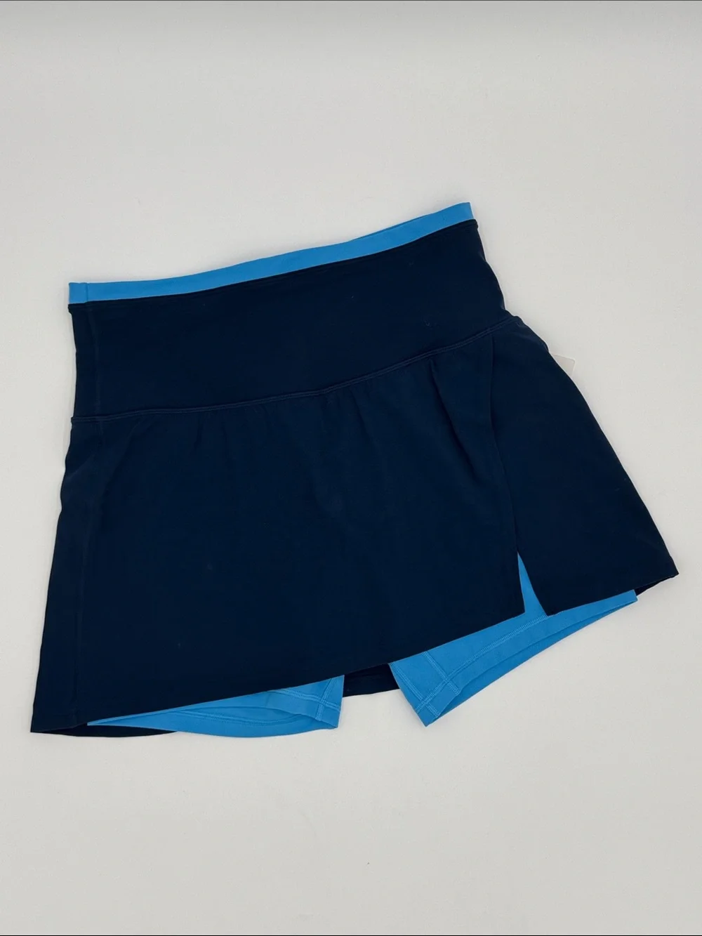 lululemon athletica Navy with Light Blue Layered Athletic Skort
